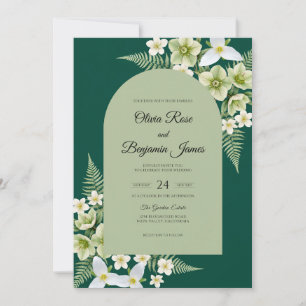 Invitation Mariage Tropical aux Fougères Émeraude