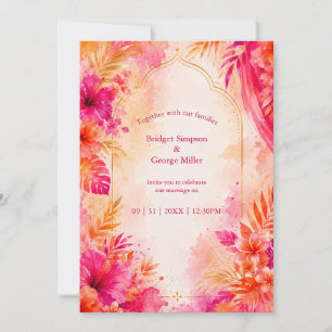Invitation Mariage tropical Bollywood Hawaï Arch Bold