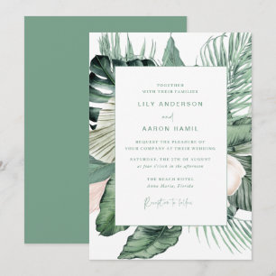Invitation Mariage tropical botanique