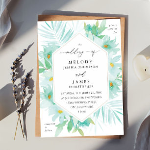 Invitation Mariage tropical de la Monnaie verte