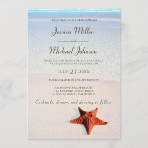 Invitation Mariage tropical de plage de Starfish
