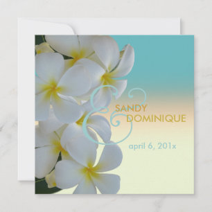 Invitation mariage tropical de Plumeria Lei