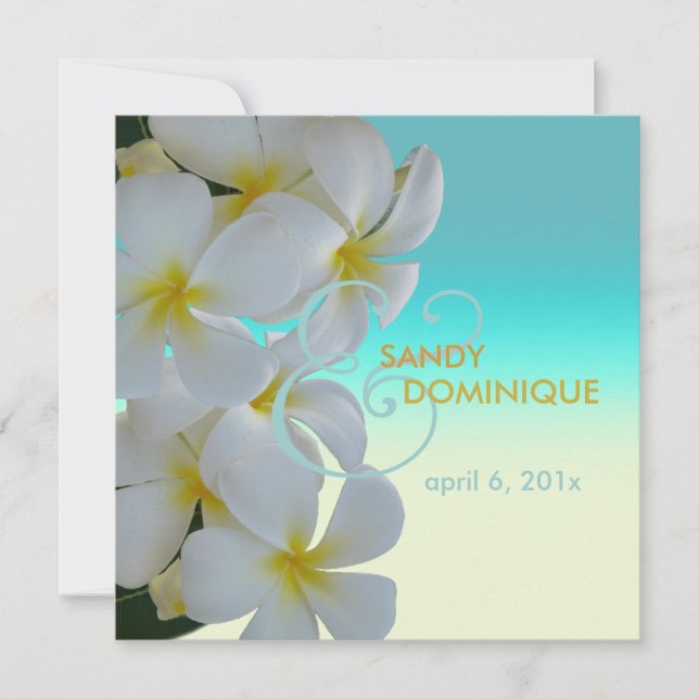 Invitation mariage tropical de Plumerias (Devant)