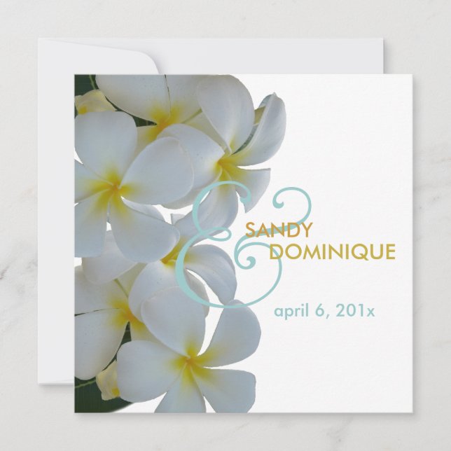 Invitation mariage tropical de Plumerias (Devant)