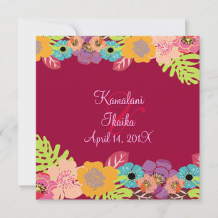 Invitation mariage tropical do-it-yourself couleur arrière - 