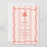 Mariage Tropical En Grille Rose De Palmier