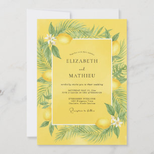 Invitation Mariage Tropical Eucalyptus Citron Jaune