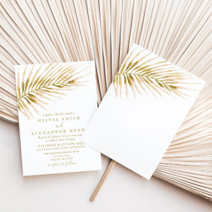 Invitation Mariage Tropical Gold Palm