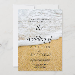 Invitation Mariage Tropical Ocean Beach Sand