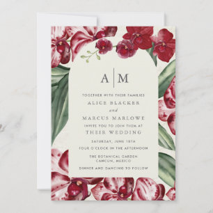 Invitation Mariage Tropical Orchidée aux Îles Hawaïennes