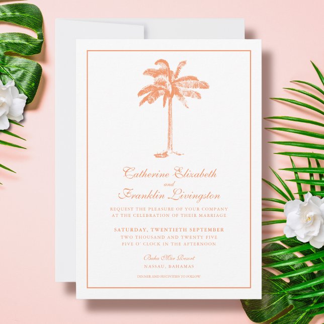 Invitation Mariage Tropical Palm Tree (Créateur téléchargé)