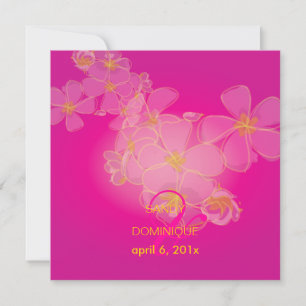 Invitation Mariage tropical/plumérias/destination
