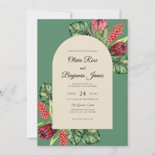 Invitation Mariage Tropical Protea Eucalyptus