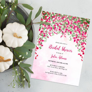 Invitation Mariage tropical sous les bougainvillées roses