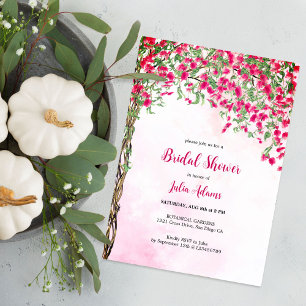 Invitation Mariage tropical sous les bougainvillées roses