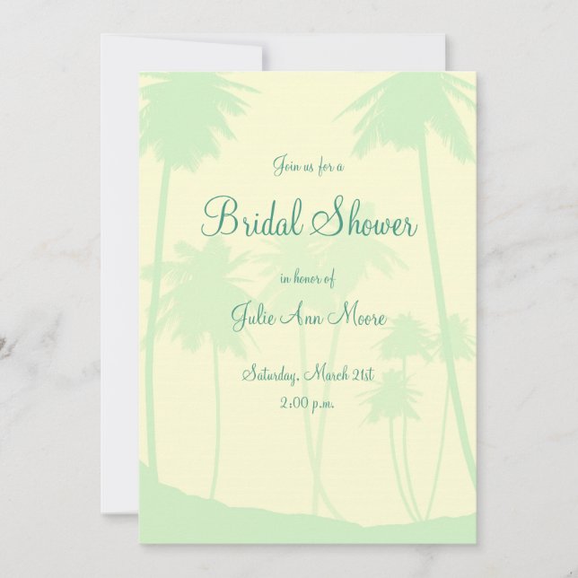 Invitation Mariage Tropical sous les Palmiers Bleus (Devant)
