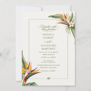 Invitation Mariage Tropical sur la Plage aux Oiseaux de Parad