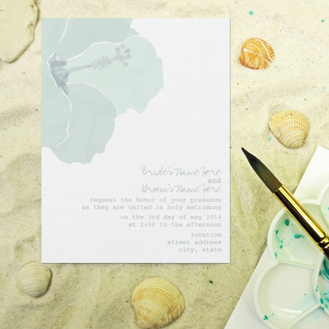 Invitation Mariage tropical sur la plage avec fleur d'Hibiscu (Créateur téléchargé)