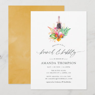 Invitation Mariage Tropical sur la Plage Brunch et Bubbly