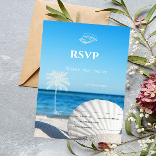 Invitation Mariage Tropical sur la Plage Océane RSVP