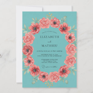 Invitation Mariage Tropical Vibrant Turquoise