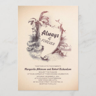 Invitation mariage tropical vintage de destination de la