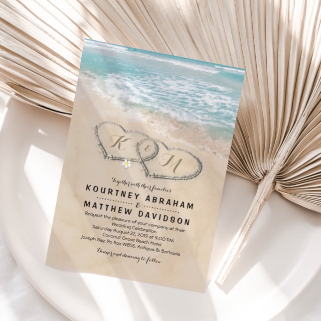 Invitation Mariage Tropical Vintage Destination Plage (Créateur téléchargé)