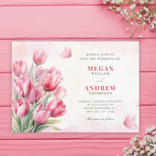 Invitation Mariage tulipe bouquet de fleurs (Créateur téléchargé)