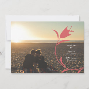 INVITATION MARIAGE TULIPE SAVE THE DATE VIN MODERNE