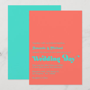 Invitation Mariage Turquoise et Corail