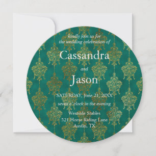 Invitation Mariage Turquoise et Gold