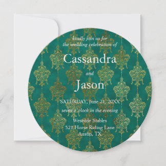 Invitation Mariage Turquoise et Gold
