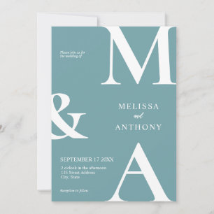 Invitation Mariage Turquoise minimaliste moderne