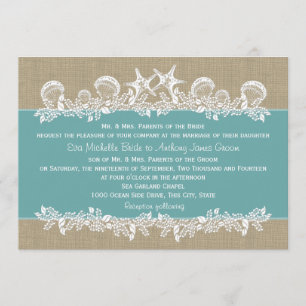 Invitation Mariage Turquoise Sea Garland
