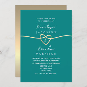 Invitation Mariage Turquoise simple