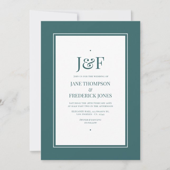 Invitation Mariage Turquoise Transformateur (Devant)