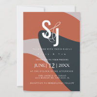 Mariage Typographie Bleue Terracotta Bio