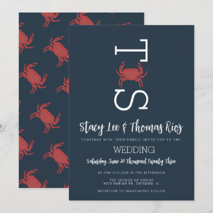 Invitation Mariage Typographie Minimaliste Crabe Grillée