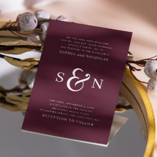 Invitation Mariage typographie minimaliste élégante Bourgogne