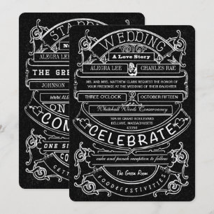 Invitation Mariage Typographie Moderne Vintage Tableau Noir