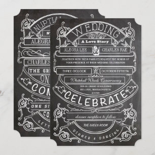 Invitation Mariage Typographie Moderne Vintage Tableau Noir
