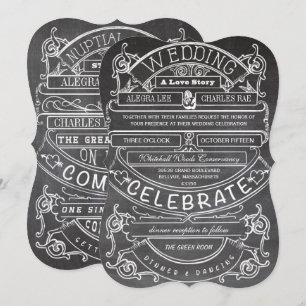 Invitation Mariage Typographie Moderne Vintage Tableau Noir
