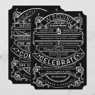 Invitation Mariage Typographie Moderne Vintage Tableau Noir