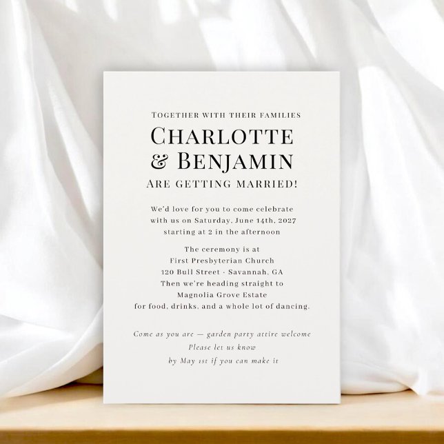 Invitation Mariage Typographique Minimaliste (Créateur téléchargé)