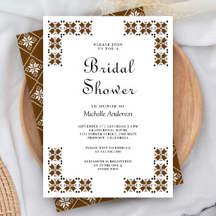 Invitation Mariage Ukrainien Broderie Marron et Noir pour une