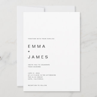 Invitation Mariage Ultra Minimaliste Typographie Moderne