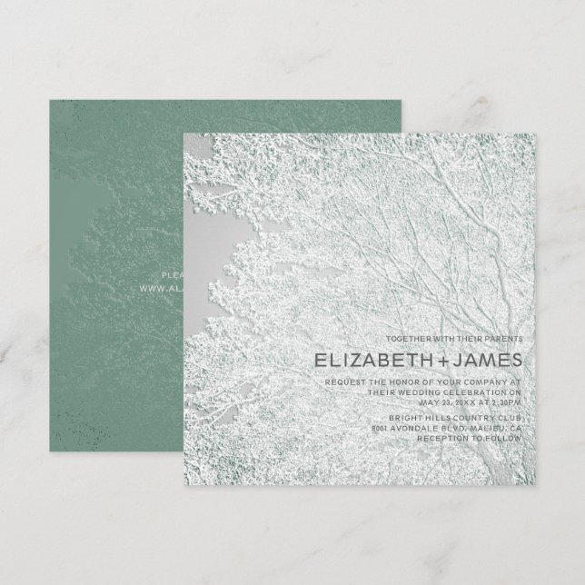 Invitation Mariage unique à thème arboré © (Devant / Derrière)