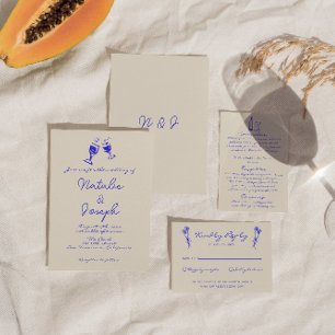 Invitation Mariage unique rétro amusant écrit à la main