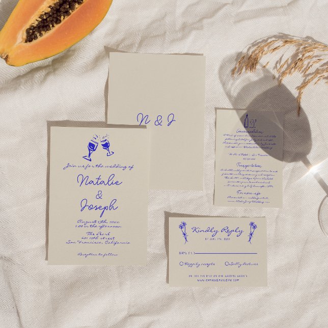 Invitation Mariage unique rétro amusant écrit à la main (Créateur téléchargé)