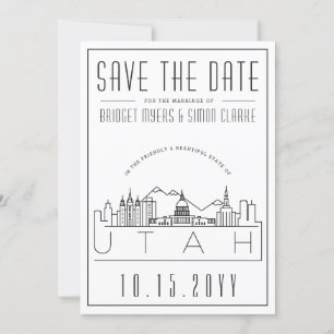 Invitation Mariage Utah Styliszed Skyline Enregistrer La Date